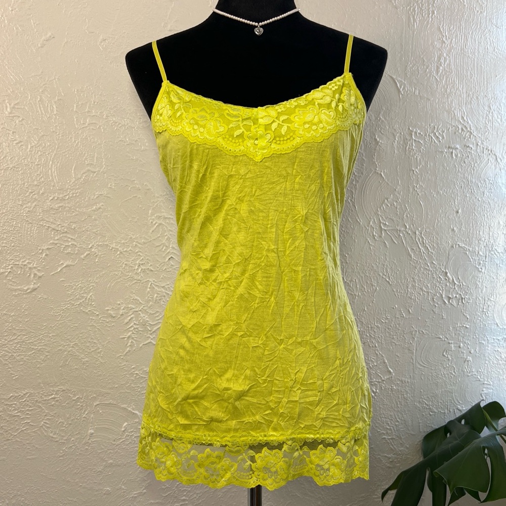 Maurices Neon Yellow Lace-Trim Camisole